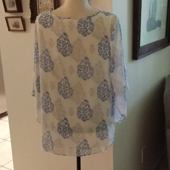 NWOT Belle by Kim Gravel Boho Top Size M - Picture 3 of 10